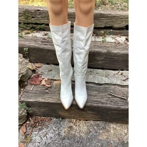 Sam Edelman Rowena Knee High Boots Women's 8M White Stacked Heel